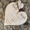 Wooden Engraved Heart Save the Dates