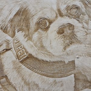 Personalised Pet Portrait Engraving Dog Engraved into wood 3